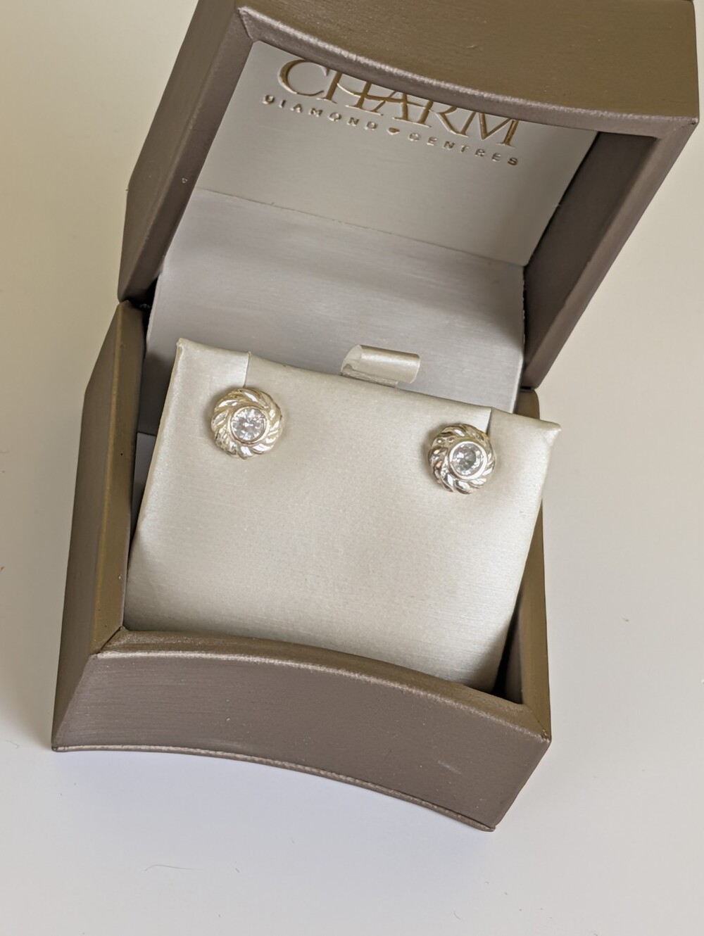 Diamond Centres Swirl Solitaire Stud Earrings